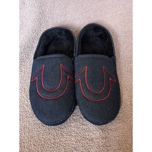 NEW MEN'S True Religion Slip On Soft Cushion DENIM BLUE SLIPPERS SIZE S ( 7-8)